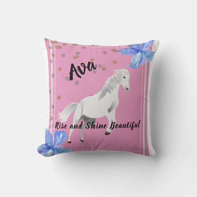Sierkussen wit Pony (Voorkant)