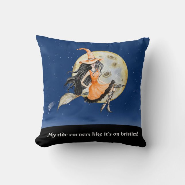 Sierkussen, Witch's Sweet Ride Kussen (Voorkant)