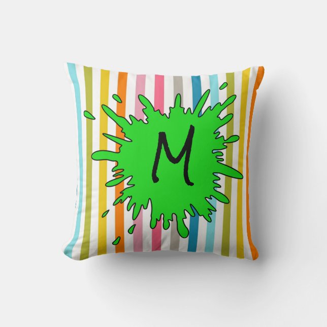 Sierkussennen Stripe Green Kussen (Voorkant)