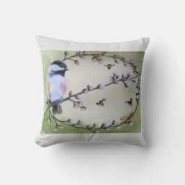 Sierkussennen van Chickadee Pussy Willows bijen Kussen