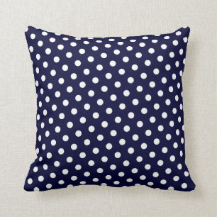 Sierkussennen van Navy Blue en White Polka Dot Pat Kussen