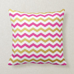 Sierkussennen voor Gold en Roze Chevron Pattern Kussen