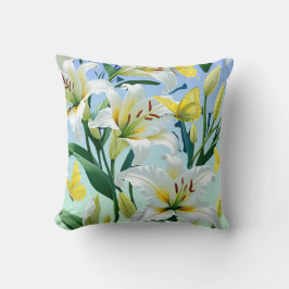 Sierkussennen Witte Lelie Gele Vlinder Kussen