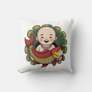 Sierkussens Schattigee jongen met Lucky Koi Kussen