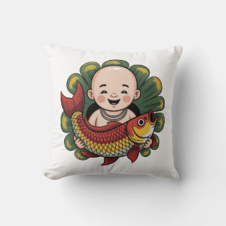 Sierkussens | Schattigee jongen met Lucky Koi Kussen