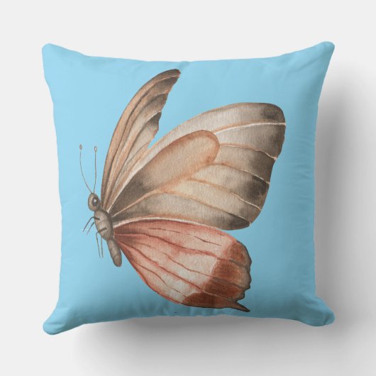 sierkussens vlinders hemelsblauw kussen (Achterkant)