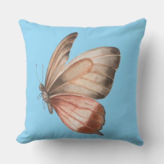 sierkussens vlinders hemelsblauw kussen (Voorkant)