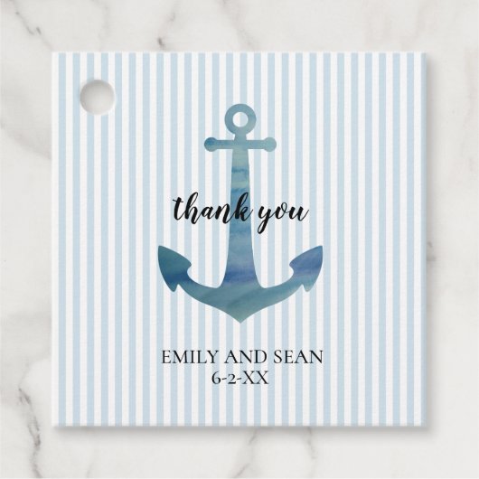 Sierlabels met zeeanker Bedankt Bedankjes Labels (Voorkant)
