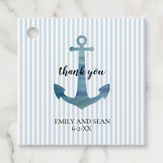Sierlabels met zeeanker 'Dank je wel' Bedankjes Labels (Voorkant)