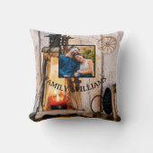 Sierlamp Boerderijlantaarn op Houten Voet - Vintag Kussen (Voorkant)