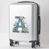 Sierletter A Met Blauwe Emaille Sticker (Koffer)