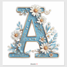 Sierletter A Met Blauwe Emaille Sticker