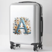 Sierletter A Met Blauwe Emaille Sticker (Koffer)