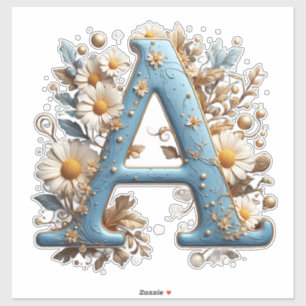 Sierletter A Met Blauwe Emaille Sticker