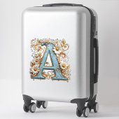 Sierletter A Met Blauwe Emaille Sticker (Koffer)