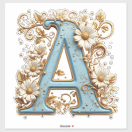 Sierletter A Met Blauwe Emaille Sticker