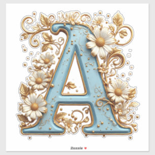 Sierletter A Met Blauwe Emaille Sticker