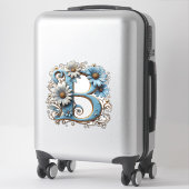 Sierletter B Met Blauwe Emaille Sticker (Koffer)