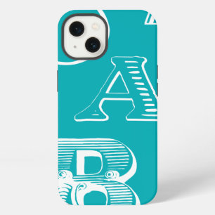 Sierletters op Blauwe Achtergrond iPhone 13 Hoesje