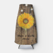 Sierlicht hout zonnebloem bloem natuur Bruiloften Flesjeskoeler (Voorkant)