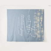 Sierlicht Stofblauw Trouwfotobehang Wandkleed (Voorkant (horizontaal))