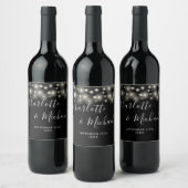 Sierlichten handtekening script zwart wit bruiloft wijn etiket (Flessen)