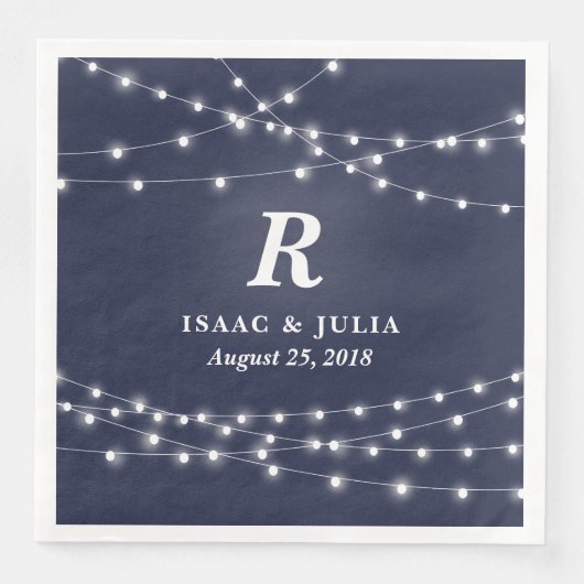 Sierlichten Monogram Geschenk Trouwdag Servetten (Voorkant)