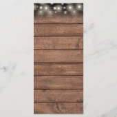 Sierlichten Rustieke Houten Bloem Bruiloft Menu (Achterkant)
