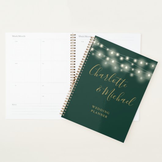 Sierlichten Signature Script Groen Goud Bruiloft Planner (Display)