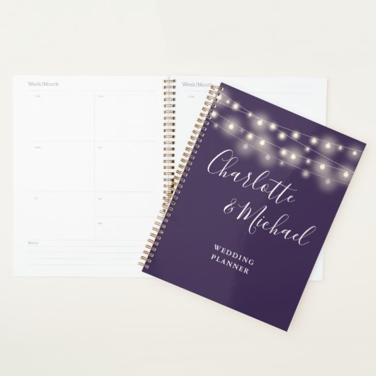 Sierlichten Signature Script Paarse Bruiloft Planner (Display)