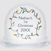 Sierlichtjes Aangepaste foto baby 1e kerst Sneeuwbol (Achterkant)