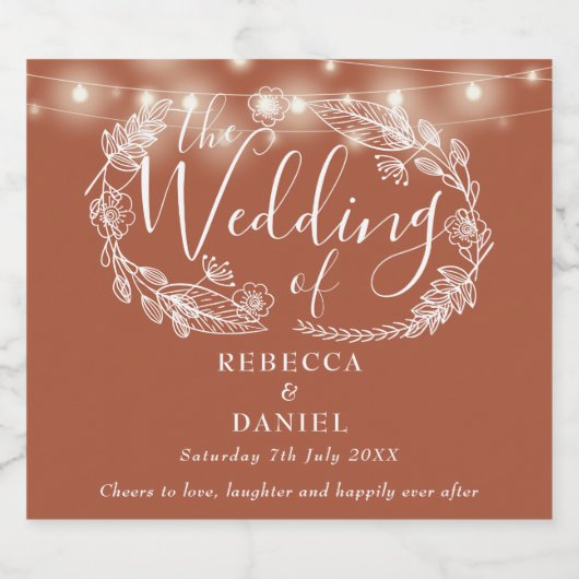 Sierlichtjes bloem bloempot bruiloft bier etiket (Enkel label)