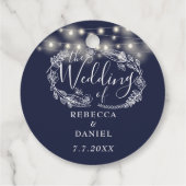 Sierlichtjes bloem bloemrijk marineblauw bruiloft bedankjes labels (Achterkant)