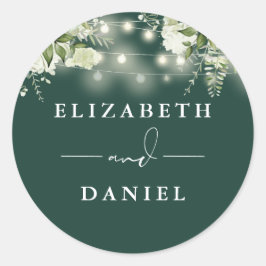 Sierlichtjes Bloem Emerald Huwelijksgunst Ronde Sticker