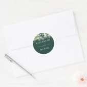 Sierlichtjes Bloem Emerald Huwelijksgunst Ronde Sticker (Envelop)