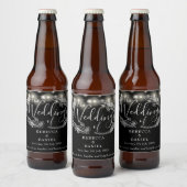 Sierlichtjes Bloem Zwarte En Witte Bruiloft Bier Etiket (Flessen)