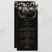 Sierlichtjes Bloemendecoratie Zwart En Goud Bruilo Menu (Voorkant / Achterkant)
