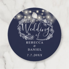 Sierlichtjes Bloemig Marineblauw Bruiloft Bedankjes Labels