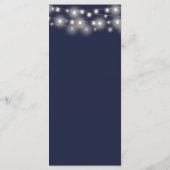 Sierlichtjes Bloemige Marineblauwe Huwelijk Menu (Achterkant)