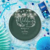 Sierlichtjes Bloemrijk Smaragdgroene Trouw Papieren Bordje (Feest)