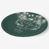 Sierlichtjes Bloemrijk Smaragdgroene Trouw Papieren Bordje (Gekanteld)