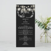 Sierlichtjes Bloemstuk Zwart-Wit Bruiloft Menu (Staand voorkant)