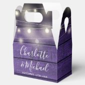 Sierlichtjes Paars Rustiek Houten Script Bruiloft Bedankdoosjes (Geopend)