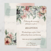 Sierlichtjes,Penseelstreek,Bloemen Bruiloftsrecept Kaart (Voorkant / Achterkant)