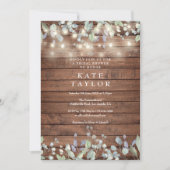 Sierlichtjes Rustiek Hout Bloem Bruidsfeest Kaart (Voorkant)