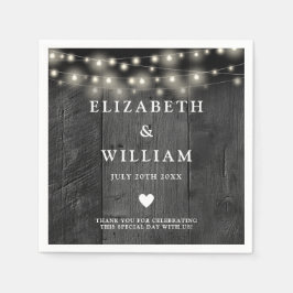 Sierlichtjes Rustiek Zwart Hout Boho Schuur Bruilo Servet