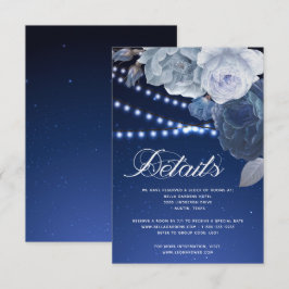 Sierlichtjes sterren Blauw Elegante Trouwdetails Kaart