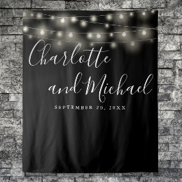 Sierlichtjes Zwart Witte Trouwfoto Achtergrond Wandkleed