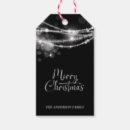 Sierlichtjes Zwarte Kerst Cadeaulabel