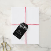 Sierlichtjes Zwarte Kerst Cadeaulabel (Met Touw)
